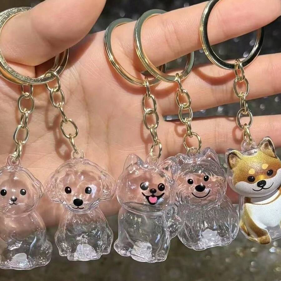 Adorno colgante de moda para el recuerdo del pelo de mascota, llavero de cachorro lindo, recuerdo del pelo de perro/gato, caja de almacenamiento creativa con llavero - Multicolor - Ver 1