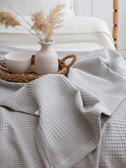 200X230 Geometric Blanket, %100 Cotton Geometric Blanket, Multi-Purpose Geometric Waffle Throw Blanket, Dokubba Geometric Blanket