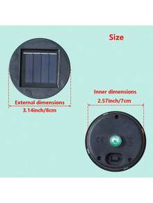 太阳能灯替换顶盖、LED 户外太阳能灯替换套件、太阳能电池板灯罩、灯罩替换件、花园露台装饰