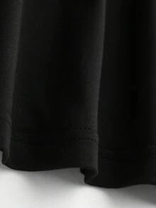 Camiseta oversize de mujer, de estilo informal y moderno, con estampado, corte holgado y manga corta. Talla grande. - Negro - Ver 4