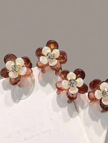 10pcs/Set Camellia Flower Rhinestone Mini Clip, Super Fairy Sweet High-End Princess Hairpin, Fashion Elegant Versatile Bangs Side Hair Clip, Suitable For Daily Outfit, Photo Shoot, Outdoor, Commute, Date, Beach Holiday Hair Claws Claw Clips Hair Clips Hair Jaw Clip Hair Clamps Hair Clutch Hair Catcher Clip Fall Winter Hair Accessories For Women For Vacation Outfits Woman - 10pcs Transparent Camellia Clips - View 3