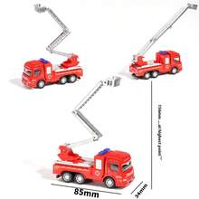 2026马年畅销款！16件套合金消防车玩具套装，逼真工程车辆挖掘机洒水车，可变形救援车模型，消防车游戏套装，微型合金车模，多款工程车辆组合，男孩生日礼物，灵巧玩具 - 彩色 - 查看 11