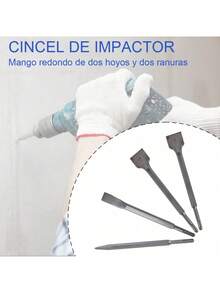 KOKILA 4 Piezas Cincel Piedra Piso Sds Taladro Rotomartillo Concreto Gurbia 25cm Util – Juego cinceles de martillo rotativo,Juego de brocas de carburo para mampostería de,Juego de brocas de carburo para mampostería de,Juego de cinceles para taladros de martillo giratorio, 4 piezas, juego de brocas de hormigón de mampostería, cinceles planos de punta, estuche de almacenamiento, brocas SDS Plus de acero - Plateado - Ver 11