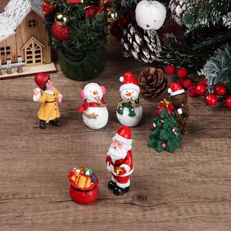 Julminiatyrer Julgran Jultomten Snögubbar Björn Mikrolandskap Dockhus Mossa Terrarium Feträdgårdsdekoration