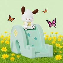 Sanrio Characters 滑动手机支架系列装饰 - 可爱的 Q 版娃娃，可调节角度的手机支架 | 可爱又有创意的设计（Pochacco） - 青色 - 查看 3