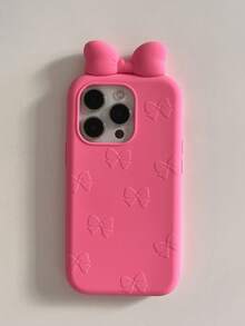 Sanrio Funda protectora con diseño de lazo 3D de dibujos animados, a prueba de golpes para iPhone 16/15, 17/14 Pro Max