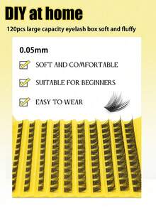 120pcs Independent Cluster Eyelashes, Large Capacity Eyelash Box, Natural-Looking Eyelash Clusters, DIY At Home, Soft And Fluffy Eyelashes, Reusable, Suitable For Beginners.