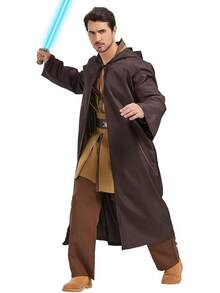Anakin Costume Adult Men Tunic Hooded Robe Outfits Halloween Cosplay Uniform - 棕色 - 查看 6