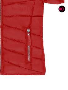 Big City Basic Girl's Quilted Jacket Plush Interior Casual Fashion With Hood - 紅色 - 查看 6