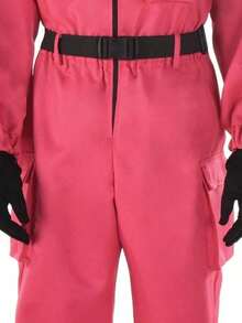 Men's Pink Squid Soldier Halloween Costume | Adult Military Cosplay Outfit With Tentacle Details, Horror Theme Party Uniform | Medium Size Breathable Fabric For Role Play, Comic Con & Halloween Events