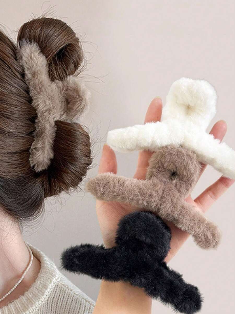3 eleganckie pluszowe spinki do włosów, modne ozdoby do włosów z klamrami do codziennych fryzur, stylowe akcesoria na Dzień Matki, powrót do szkoły, Święto Dziękczynienia, Boże Narodzenie, prezenty świąteczne, jesienno-zimowe spinki do włosów z klamrami, akcesoria do włosów dla kobiet na wakacje, damska kopertówka do włosów na jesień
