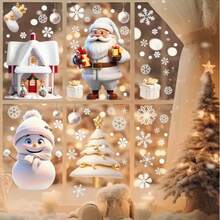 113 świątecznych naklejek na okno – Święty Mikołaj, Bałwan, Piernik, Odpowiednie dla mężczyzn i wzór choinki – Naklejki elektrostatyczne z PVC, Odpowiednie do domu, biura, dekoracji imprezowych – Wielokrotnego użytku świąteczna dekoracja okna (bez pozostałości), dekoracja świąteczna do wnętrz, sezonowa dekoracja domu, dekoracje świąteczne, wystrój pokoju, dekoracje ścienne, naklejki ścienne, naklejki ścienne, dekoracje świąteczne, dom