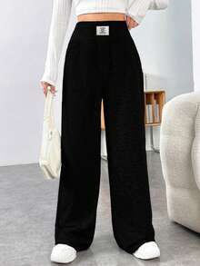 Quần nỉ thể thao màu xám dáng suông thoải mái, dễ phối đồ cho bé gái. - màu đen - Xem 5