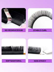 ARTSTAR 12 Rows One By One Lash Extensions Classic Eyelashes Extensions J Curl Natural Soft False Individual Lashes 6-15mm Black - J - View 7