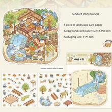 1 peça/6 peças Adesivos Criativos de Paisagem 3D, Decalques de Cena Temática