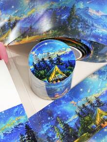 1 rolă bandă autocolantă decorativă cu tematică de ilustrații peisagistice pentru scrapbooking creativ, serie Free Wind, potrivită pentru cadouri, birou, casă, marcare, etichetare, sală de clasă, jucării de divertisment, planificator pentru studenți, accesorii DIY pentru decor vintage