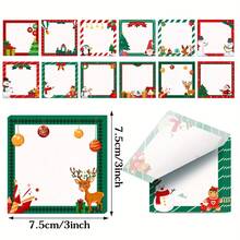240pcs Self-Adhesive Memo Pads, Santa Claus & Snowman Patterns, Suitable For Christmas Party, Office Or Home Use - Multicolor - View 2