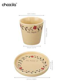 choxila 1个200毫升陶瓷杯，复古藤编花环咖啡杯套装，茶杯，奶茶杯，抹茶杯，法式字母咖啡杯，花朵杯垫，可爱花朵杯，北欧简约复古家居水杯，甜点杯，适用于中东红茶、阿拉伯咖啡，大容量美式咖啡杯，沙特阿拉伯国庆节 - 咖啡杯碟 - 查看 15