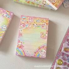 1 Stück modische, originelle Regenbogen-Hasen & Bären Haftnotizen, süßes Cartoon dekoratives Papier für Studenten, hohe Ästhetik