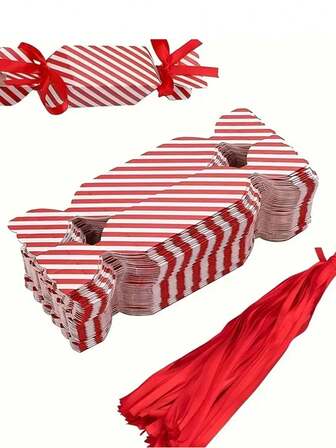 50/25/10 buc Cutii cadou pentru bomboane de Crăciun, Decor pentru brad de Crăciun, Cutii de ambalare cu panglică roșie, Cutii cadou pentru ambalare pentru petreceri de nuntă, Consumabile pentru ambalaje cadou, Potrivit pentru decor de Crăciun, Decor pentru brad de Crăciun, Ambalaje cadou, Cadouri de festival DIY Decorațiuni de Crăciun Cadouri de Crăciun pentru casă Decor de Crăciun