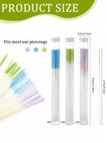 180/120/60 Disposable Ear Piercing Aftercare Cleaning Solution, Ear Piercing Cleaning Thread, Ear Hole Care Cleaning Tools With Storage Tube