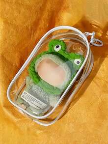 (Excluding Plush Doll) Transparent Dust-Proof Storage Bag With Keychain - High-Quality Transparent Plastic Display Box, Colorful Portable Dust-Proof Organizer Box, Compatible With Winter Rhapsody Plush Toys - Doll Collector's Gift, Doll Storage Box, Visual Content Design Keychain Accessory | Holiday Gift, Birthday Gift, Gift Packaging Keychain Pendant - Clear - View 5