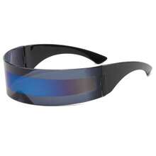 Futuristic Mechanical Punk Glasses, Futuristic Technology Glasses, Women's Bar Party Party One-Piece Glasses, Hairband Shape - 彩色 - 查看 9