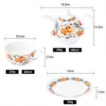 MBB 1 zestaw herbaty dla jednej osoby, zestaw herbaty ceramicznej z kwiatowym wzorem dla jednego czajniczka i filiżanki, kolorowy zestaw herbaty prezent dla kobiet i mężczyzn, porcelanowy zestaw herbaty z kwiatowym wzorem i spodkiem z pokrywką, dekoracyjny biały, podstawowy, zabytkowy czajniczek z porcelany kostnej prezent dla kobiet do domu i biura, atrakcyjny, wielokrotnego użytku, ręcznie robiony prezent, czajniczek w stylu europejskim, zestaw filiżanek do herbaty ze spodkiem, różowy, pomarańczowy, zielony, żółty, dostępne inne kolory