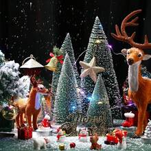 1/5 piezas Mini árbol de Navidad artificial, decoración de árbol de Navidad realista para fiesta de Navidad, hogar, mesa, manualidades, decoración del hogar, decoraciones navideñas, decoración de habitación de invierno