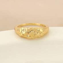 1 Fashionable Asymmetrical Golden Yellow Ring Unique Personalized Versatile Men's And Women's Jewelry Daily Wear Can Be Given To Friends