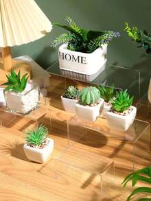 1/2 set de présentoir étagère en acrylique, présentoir à gâteaux rectangulaire en acrylique, organisateur de rangement pour cosmétiques, artisanat, bijoux, décoration de table pour la maison, le bureau, le magasin de détail