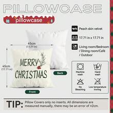 4pcs Simple Christmas 4-Piece Set, Single-Sided Printed Throw Pillow Cover 45*45cm - Multicolor - View 3