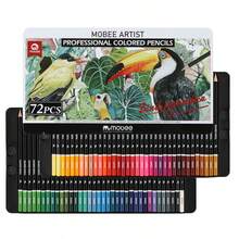 Mobee Nowość na rynku P-3510 Zestaw kredek ołówkowych na bazie oleju 120/72/48 kolorów Premium Miękki rdzeń Rozpuszczalne w wodzie kredki do ilustracji artystycznych Cieniowanie Projektowanie Pudełko blaszane na prezent Łatwe przenoszenie Dobra jakość wykonania