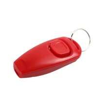 Nuevo set de clicker de entrenamiento para mascotas con clickers de colores, kit de clicker de entrenamiento adecuado para perros, gatos, caballos, aves, delfines, vacas, cabras, conejos y otras mascotas, clicker de mascota + silbato de entrenamiento para perros con llavero (azul claro, rosa, negro) - Multicolor - Ver 17