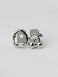 1 Set Punk Hollow Horn Fang Design Unisex Jewelry, Suitable For Nightclub, Halloween, Christmas, Daily Wear, Gold & Silver Colors