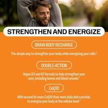 Vimergy Brain Body Recharge - Liquid Coq10 With Vitamin D3 &Amp; K2 (Coenzyme Q10 45mg, D3 1000IU, K2 180mcg) Co Q 10 Supplement For Women, Men &Amp; Kids - Fights Fatigue – 55mL - White - View 2