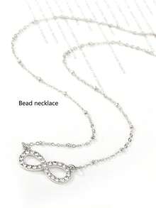 1pc Silver Creative Design Infinity Symbol Necklae, Collarbone Chain For Women