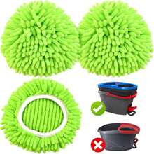 Mop Replace Head For O Cedar, Spin Mop Heads Replacements For Ocedar Easywring 1 Tank Spin Mop, Chenille Duster For Ocedar Mop Include 3 Pack Microfiber Chenille Mop Pad For Ocedar Spin Mop - MàuB - Xem 2