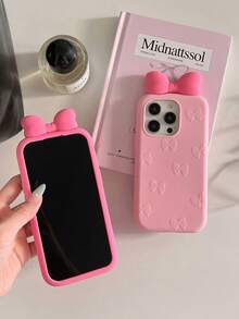 Sanrio Funda protectora con diseño de lazo 3D de dibujos animados, a prueba de golpes para iPhone 16/15, 17/14 Pro Max