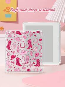 A Charming Pink E-Reader Cover With A Cowboy Theme, Featuring A Classic Design That Is Simple And Easy To Use. Compatible With Kobo Clara Color/BW 2024,Kobo Clara 2E,Kindle10/11 Gen,Kindle Paperwhite 12th Gen 2024, It Is Lightweight And Portable, Making It Ideal For Travel, Bedtime Reading, Or As A Romantic Gift.