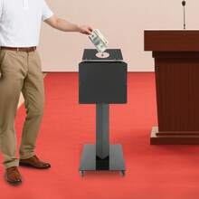 RibasuBB Suggestion Ballot Box With Lock, Key, And Wheels - Floor Standing Donation Box For Events, Offices, And Feedback Collection - Black - View 10