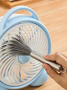 1pc Multi-Purpose Long Handle Hanging Cleaning Brush Stainless Steel No Power Required Convenient Cleaning Tool For Living Spaces - Silver - View 1