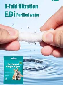 60pcs Portable Pet Grooming Wipes, Teeth, Chin, Dental Care, Finger Sleeve Wipes, Cats, Dogs Teeth Cleaning, Deodorizing