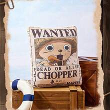 Miniso One Piece Classic Series - 16 - Inch Chopper Throw Pillow - Made Of Soft And Skin - Friendly Fabric, With Realistic Wanted Poster Pattern, Super Comfortable Cushion For Watching TV On The Sofa (1 PC)