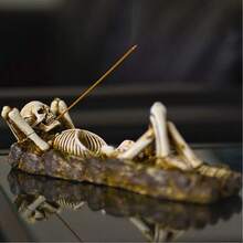 1pc ABS Incense & Incense Burners All Saints' Day Skeleton Incense Burner, Suitable For Spa, Yoga & Meditation, Home Decor & Unique Gift Idea, Incense Stand, Room Decor, Creative Incense Plate - 彩色 - 查看 1
