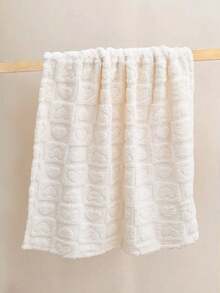 1pc Heart Pattern Baby Plush Swaddle Blanket Love Valentine - Beige - View 6