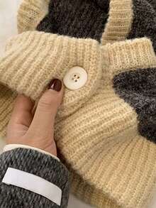 1pc Women's Grey Balaclava Hat, Knitted Beanie Scarf Set For Autumn/Winter, Suitable For Holidays And Daily Use - Grey - View 6