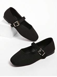New Vintage Women Flat Ballet Flats With Mary Jane, Spring/Summer/Autumn - Black - View 5