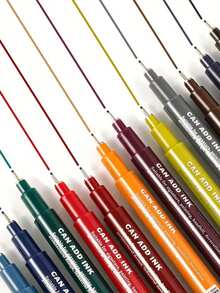 12 Stücke Umrisszeichnungsstifte für Kunst, Manga, Skizzieren, Ausmalen - Verschiedenfarbig - Übersicht 9