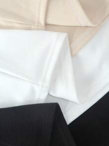 3pcs Ladies' Solid Color Mesh Splicing Neckline High Elasticity Warm Underwear, Soft And Comfortable Warm Base Top, Winter Inner Wear Top Can Also Be Worn As An Outer Base Shirt, Winter Warm Underwear Multi-Color Combination Set - Multicolor - View 6